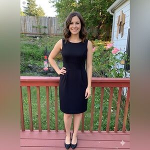 Covington black sheath dress LBD